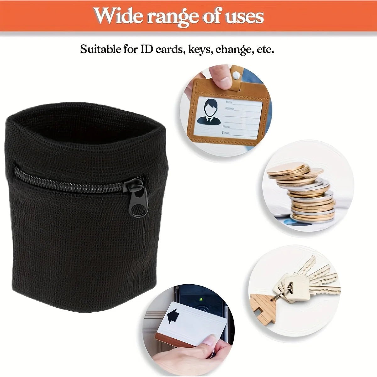 WRISTSAFE  – Zipper Wristbands with Concealed Pocket for Active Workouts 3